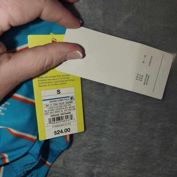 All In Motion Men's S Blue Vibrant Stretchy Preppy Minimalist Athleisure Shirt - Picture 8 of 11